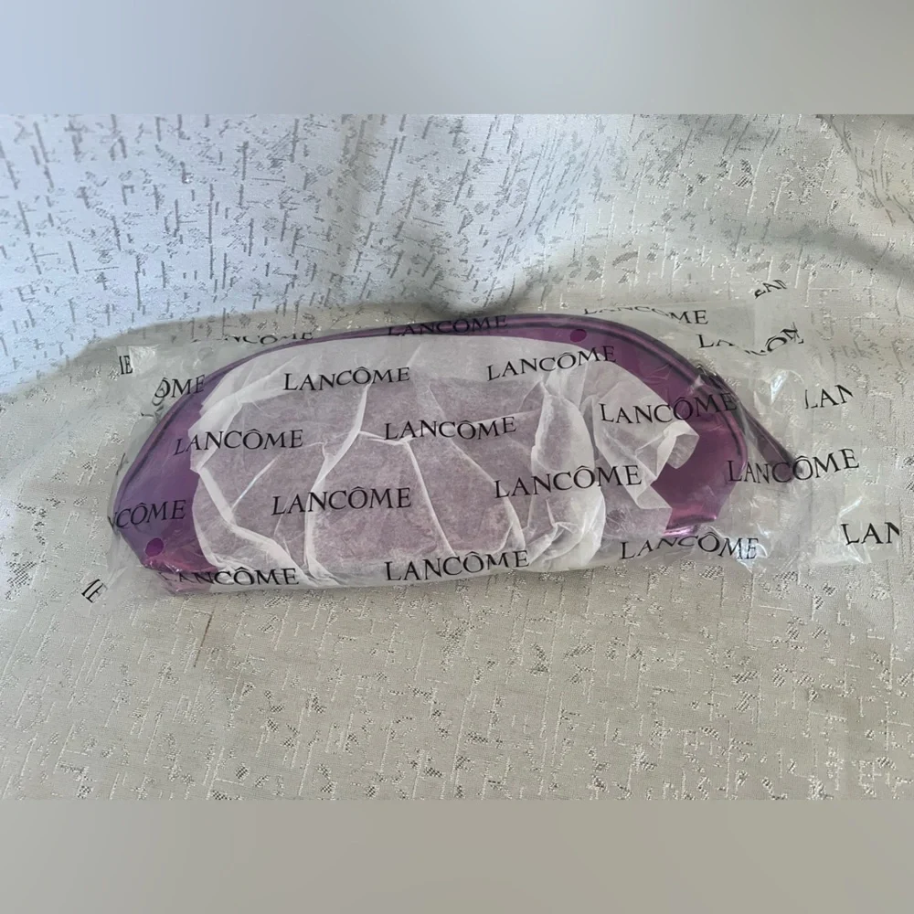 Purple Cosmetic Bag with Curved Shape and Sheen